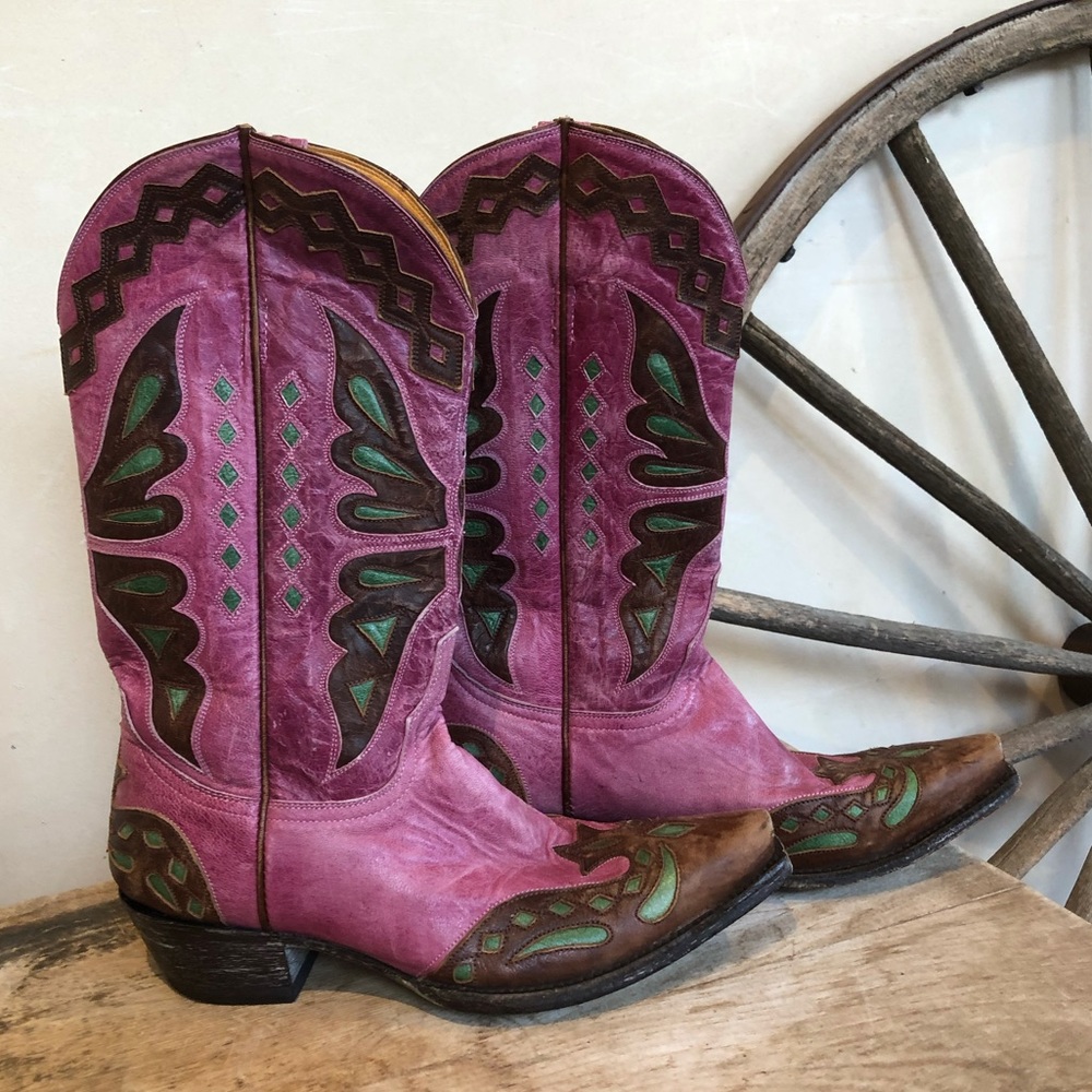 OLD GRINGO🌵🐂 Turquoise Purple Cowboy Boots 7.5B